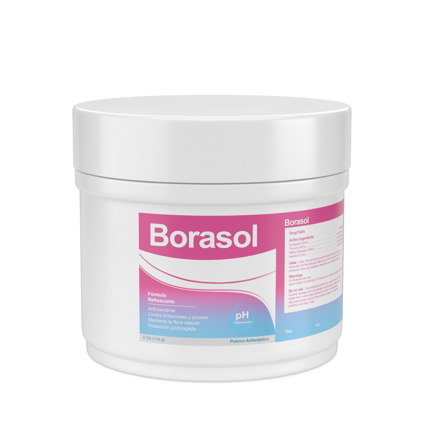 Borasol ®️ Antispectic Powder • Antiseptische Poeder Tegen Infectie Voor Kleine Snijwonden, Schrammen, Brandwonden & Vaginale Hygiëne • 1x114gr