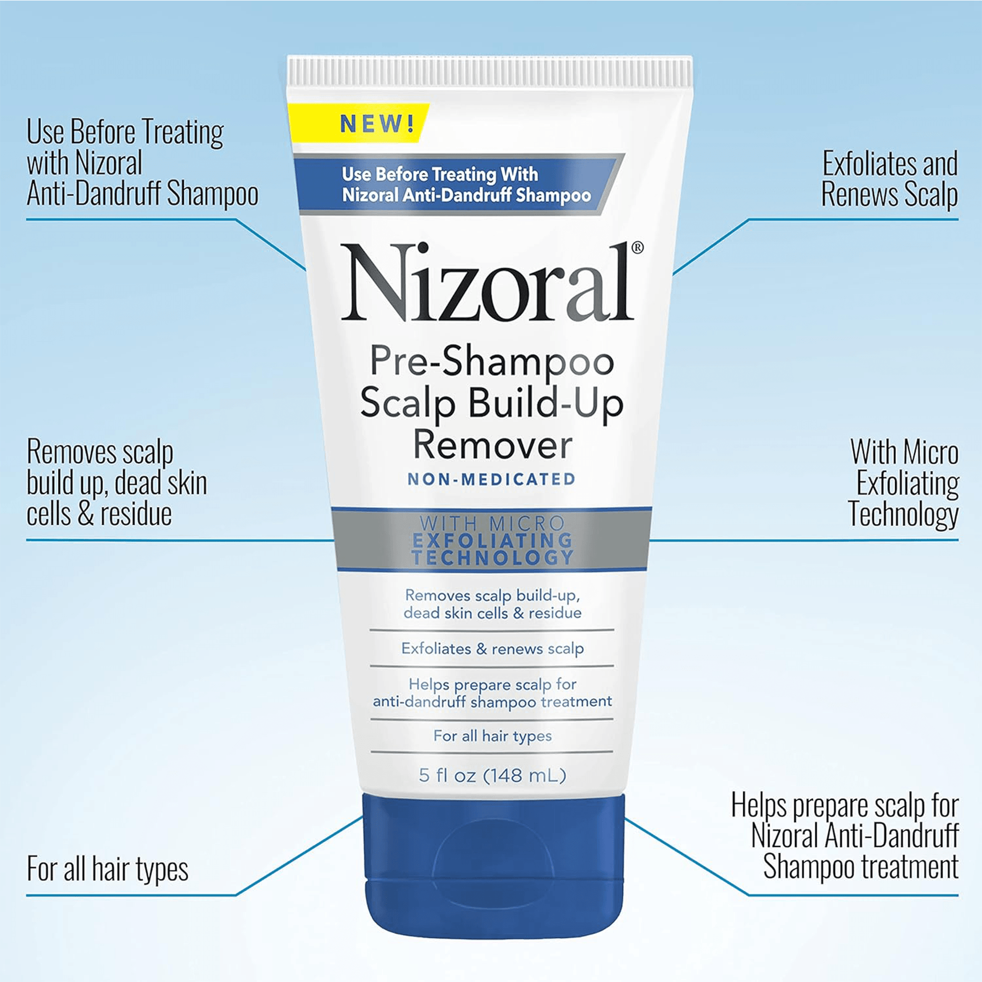 NizoralPre-ShampooScalpBuild-UpRemover1x148ml-DetailOne