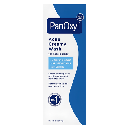 PanOxyl ®️ Acne Creamy Wash 4% Benzoyl Peroxide Daily Control • Acne Crèmige Wasgel Tegen Acne & Verdere Uitbraak Van Acne  • 1x170gr