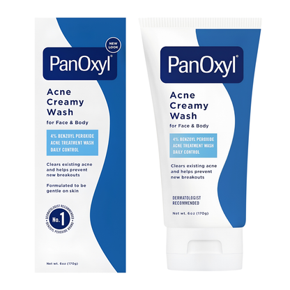 PanOxyl ®️ Acne Creamy Wash 4% Benzoyl Peroxide Daily Control • Acne Crèmige Wasgel Tegen Acne & Verdere Uitbraak Van Acne  • 1x170gr