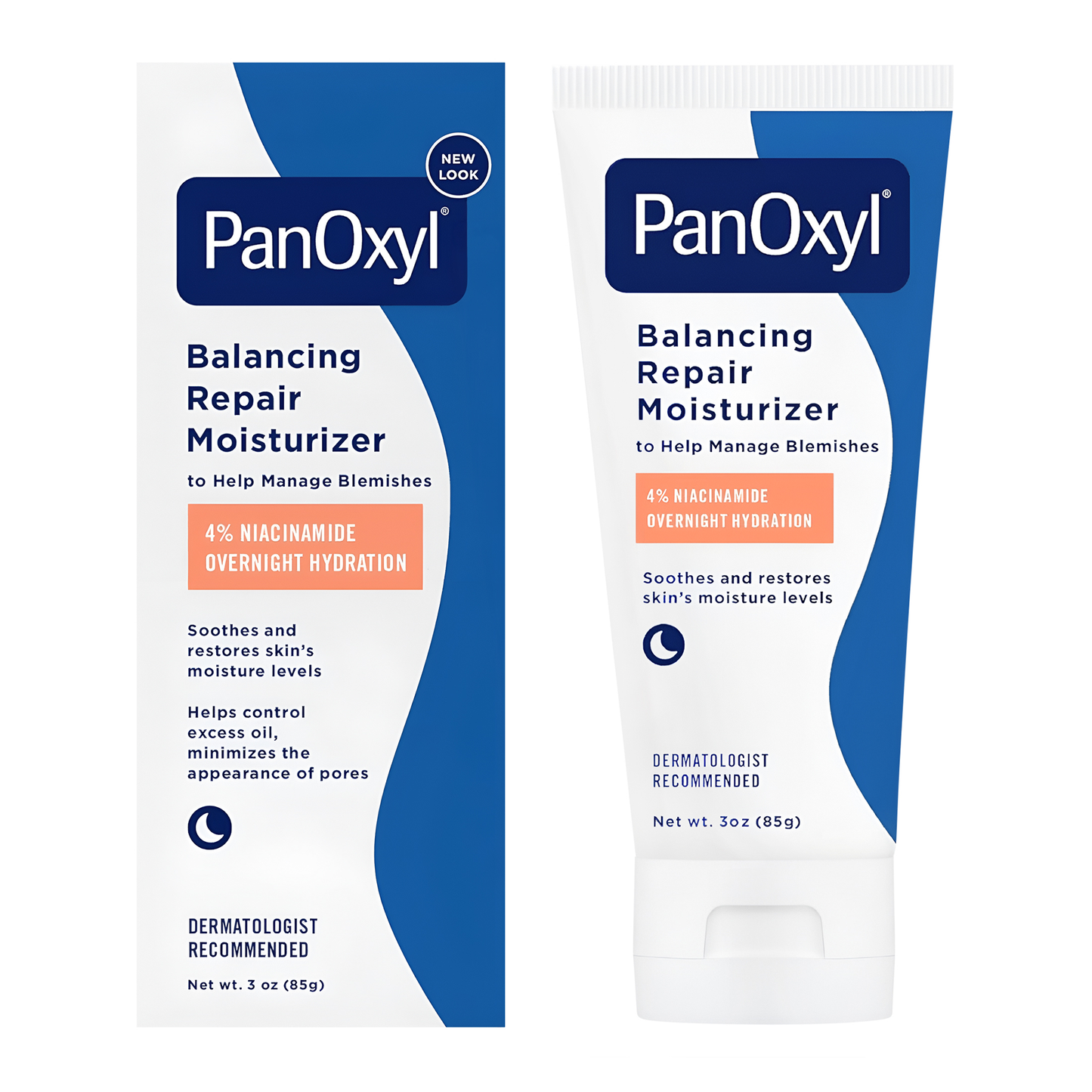 PanOxyl ®️ Balancing Repair Moisturizer 4% Niacinamide Overnight Hydration • Hydraterende Moisturizer Voor Droge Tot Acne Gevoelige Huidtypen • 1x85gr