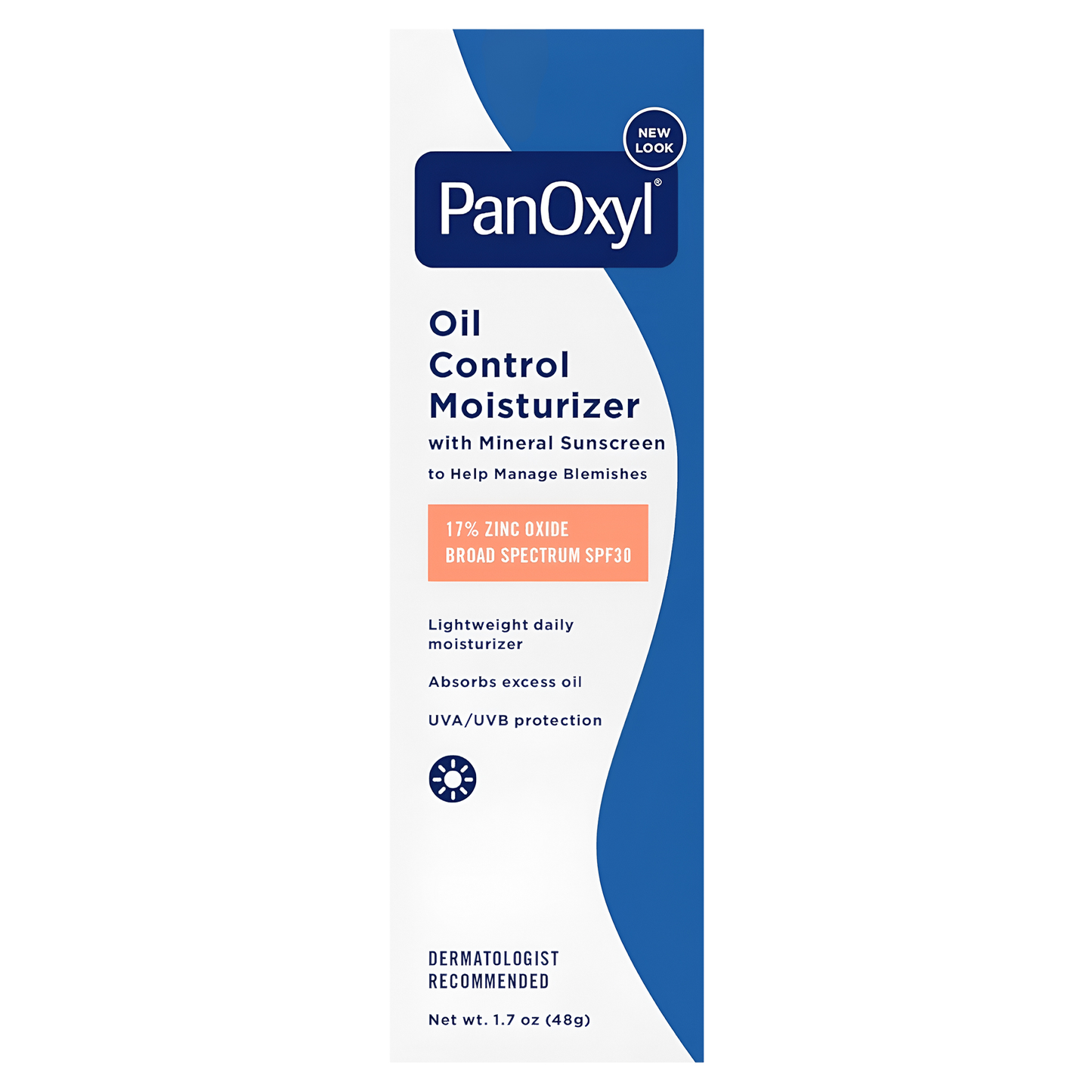 PanOxyl ®️ Oil Control Moisturizer 17% Zinc Oxide Broad Spectrum SPF30 • Oil Control Moisturizer Voor Vette Tot Acne Gevoelige Huidtypen • 1x48gr