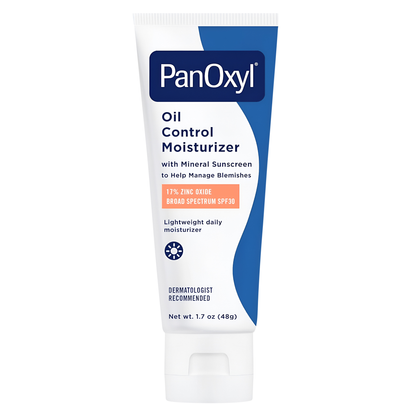 PanOxyl ®️ Oil Control Moisturizer 17% Zinc Oxide Broad Spectrum SPF30 • Oil Control Moisturizer Voor Vette Tot Acne Gevoelige Huidtypen • 1x48gr